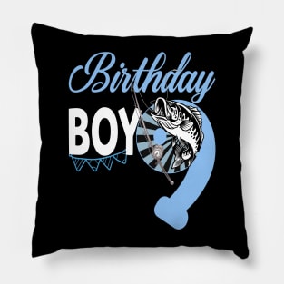 Fishing Birthday Shirt, Fishing Party Shirts, Birthday Boy 9 years old Pillow