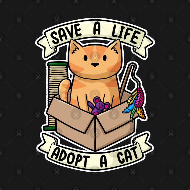 Disover Save A Life - Adopt a Cat - Cat - T-Shirt