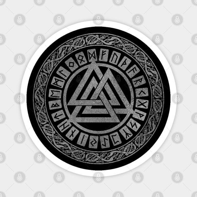 Silver Valknut Symbol Magnet by Nartissima