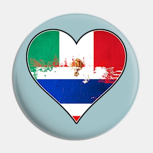 Mexican and Thai Heart Mix Heritage Flag Pin
