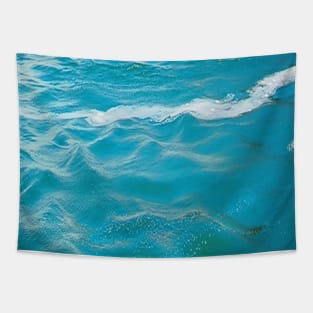 Living Waters in light blue ocean waves and ripples Tapestry