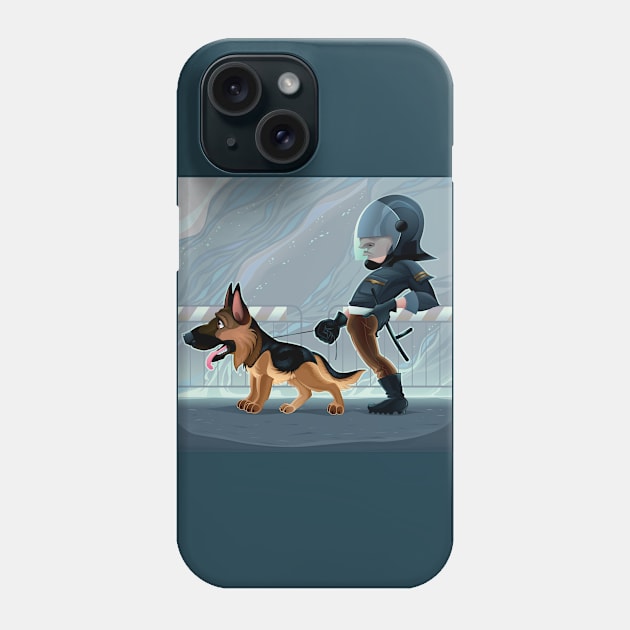 Officer and Pet Phone Case by ddraw