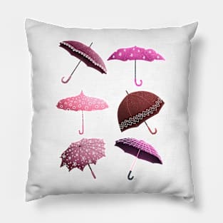 Fun Umbrellas Pattern - Pink Pillow