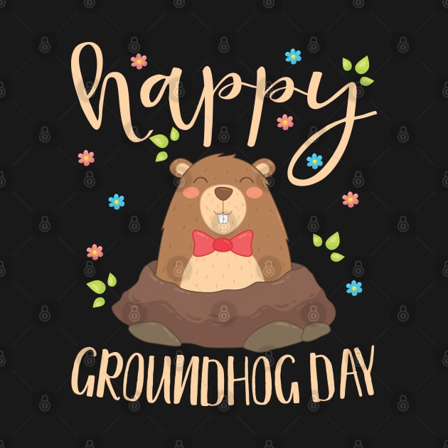 Happy Groundhog Day Funny Groundhog Clipart Gift by BadDesignCo