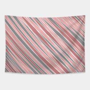 Striped-pattern, pink, grey, simple, minimal, minimalist, lined-pattern, stripe, modern, trendy, basic, digital, pattern, abstract, lines, line, line-art, jewel-color, Tapestry