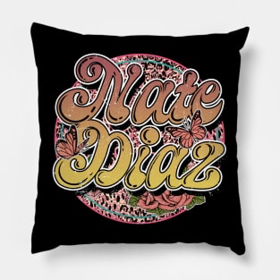 Graphic Proud Nate Name Flower Birthday 70s 80s 90s Vintage Styles Pillow