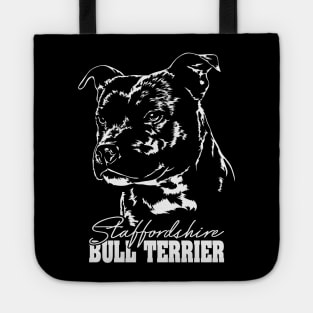 Staffordshire Bull Terrier lover dog portrait Tote