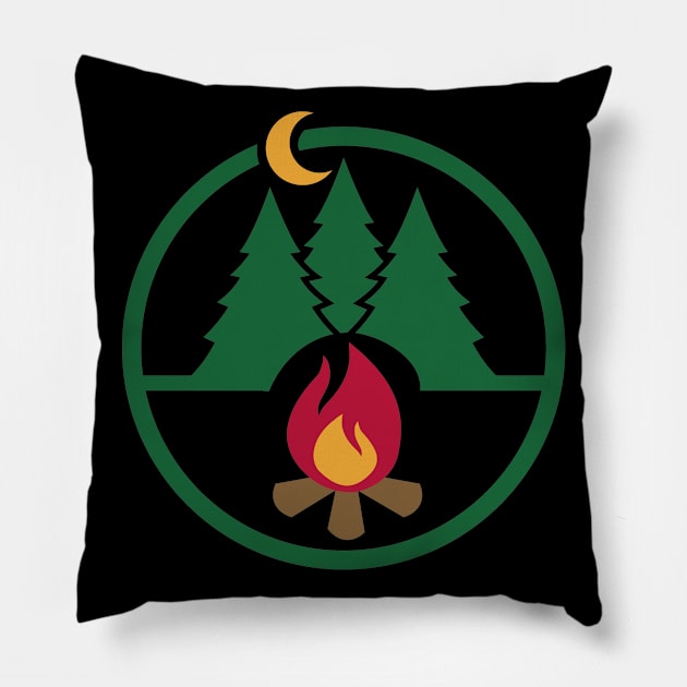 Camping campfire Pillow by Designzz