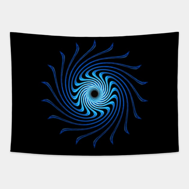 Black Hole Design Pattern, Blue. Tapestry by 4nObjx