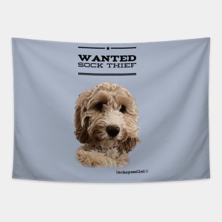 Cockapoo / Doodle Dog Sock Thief Tapestry