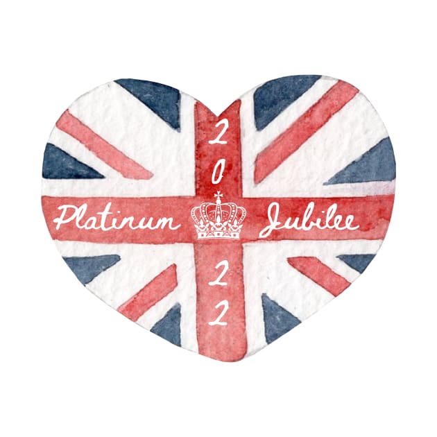 Platinum Jubilee 2022 British flag heart by Katebi Designs