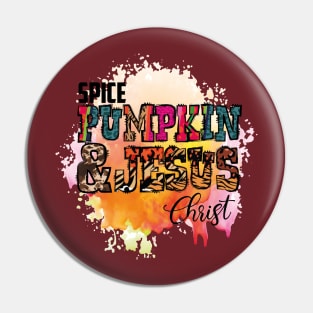 Spice Pumpkin And Jesus Christ Pin