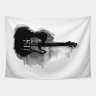 black and white electric guitar Tapestry