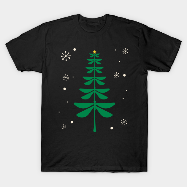 Discover Dragonfly Christmas Tree Funny Xmas Gift - Dragonfly Christmas Tree - T-Shirt