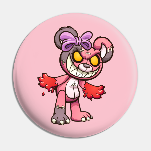 Scary teddy bear - Teddy Bear - Pin | TeePublic Scary teddy bear - Teddy Bear - Pin | TeePublic