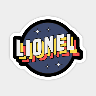 Lionel - Colorful Layered Retro Letters Magnet