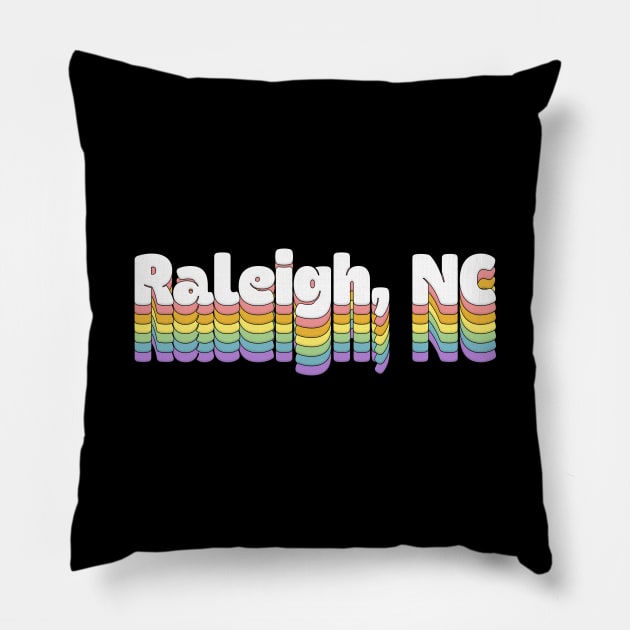 Raleigh, NC // Retro Typography Design Pillow by DankFutura