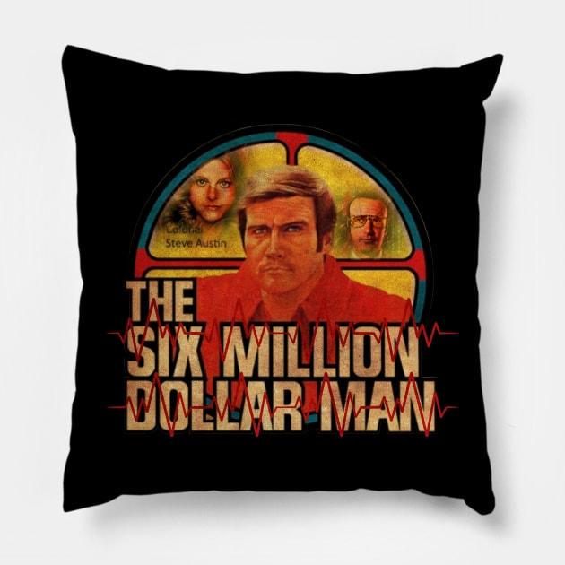 Six Million Dollar Man vintage Pillow by Wisnukenchana