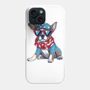 Patriotic Dog, 4th of July Design Phone Case