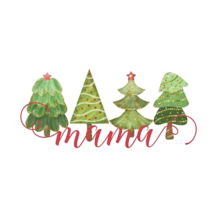 Script Mama Cute Whimsical Christmas Trees T-Shirt