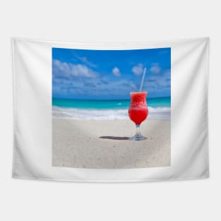 Red cocktail on the beach Tapestry