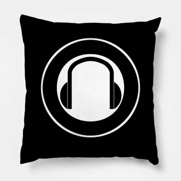 Headphones Symbol Pillow by NovaOven