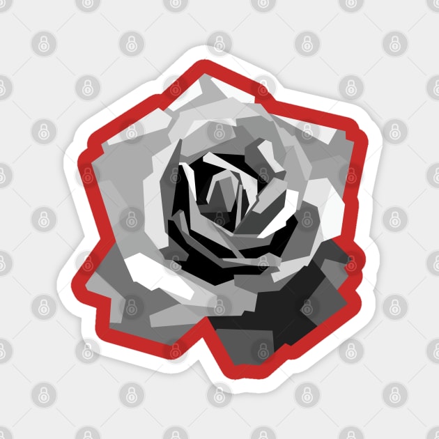 Gray Rose Magnet by erikhermawann22