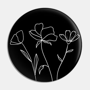 Elegant floral composition hand drawing - Delicate flowers Pin