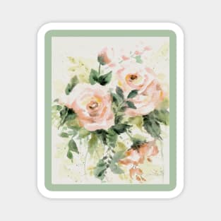 Washy Peach Roses B Magnet