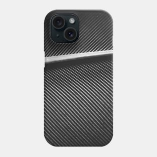 Cool silver gray elegant texture geometric lines Close up macro photograph pigeon feather Phone Case