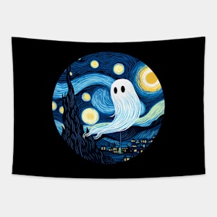 Halloween Starry night spooky ghost Tapestry