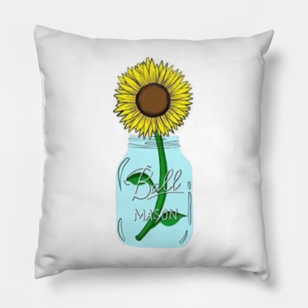 Sunflower in a Mason Jar Pillow by Meg-Hoyt