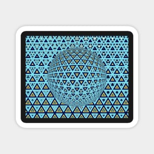 similar shaped mosaic tiles design over a 3D sphere Magnet