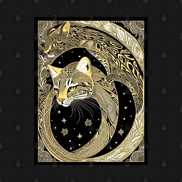 Ocelots Wild Cat Abstract Digital Art by karma-stuff