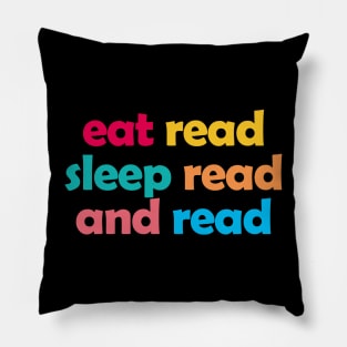 Book Aesthetic - eat read sleep read and read Pillow