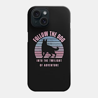 Follow the dog into the twilight of adventure. Phone Case