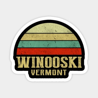WINOOSKI VERMONT Vintage Retro Sunset Magnet