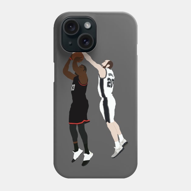 Manu Ginobili Block On James Harden Phone Case by rattraptees