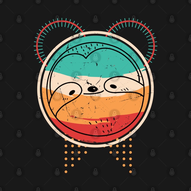 Funny Retro Sloth face by Lilac Elite