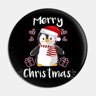 Cute Penguin Merry Christmas Pin