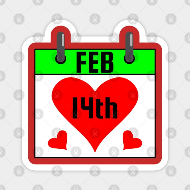 Valentines Day Calendar Magnet by POD Creations