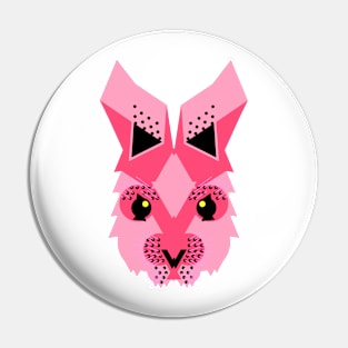 Rabbit face, bold pink Pin