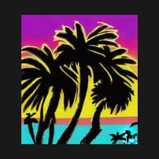 Purple Palm Tree Delight Summertee T-Shirt