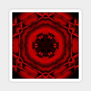 Beautiful bold red and black kaleidoscope Magnet