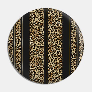 Wildly Wonderful Leopard Stripes Animal Print with Pretty Simple Gold Stripe Pin