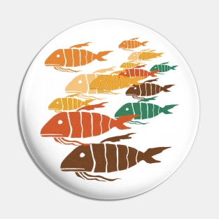 Shoal of fish pattern Pin