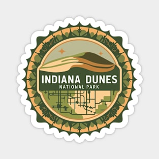 Indiana Dunes National Park Abstract Round Emblem Magnet