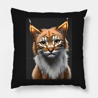 Lynx Cat - Modern Digital Art Pillow