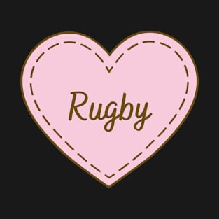 I Love Rugby Simple Heart Design T-Shirt