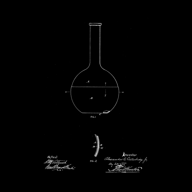 Chemical Flask Vintage Patent Drawing by TheYoungDesigns